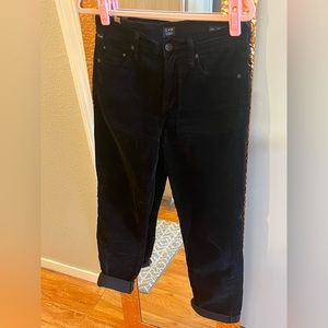 Citizens of Humanity cropped black corduroy skinny jeans.